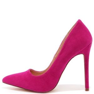 Liliana Shoes - Hollie Velvet Fuchsia Pointed Toe Pumps Liliana Shoes - Hollie Velvet Fuchsia Pointed Toe Pumps